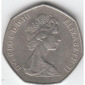 Велика Британія 50 пенсів 1970 рік Монети світу
