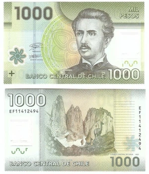 Чилі 1000 песо 2021 рік Банкноти світу UNC Полімер