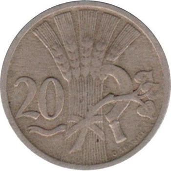 Чехословаччина 20 гелерів 1931 рік Монети світу