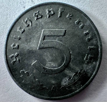 Німеччина Мітка монетного двору "А” - Берлін 5 рейхспфенігів 1943 рік Монети світу