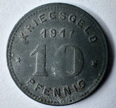 Німеччина Нотгельд Місто Віттен 10 пфенігів 1917 рік Монети світу