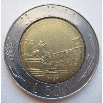 Італія 500 лір 1991 рік Монети світу