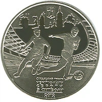 ЄВРО 2012 КиївФінальний турнір чемпіонату Європи по футбол 5 гривень 2011 рік Україна Колекційна монета НБУ (Банківський стан)
