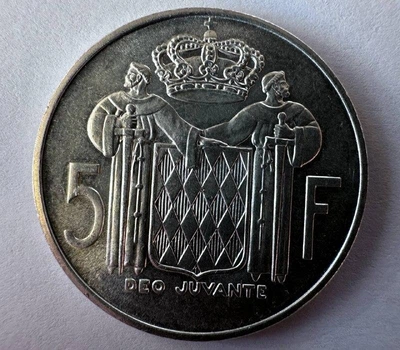 Монако 5 Франків 1960 рік 12 грам срібло 835 Монети світу