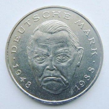 Німеччина Людвіг Ерхард 2 марки 1990 рік Монети світу