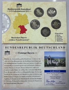 Німеччина 2 євро - 5 штук в Конверті Ювілейні 2012 рік Монети світу