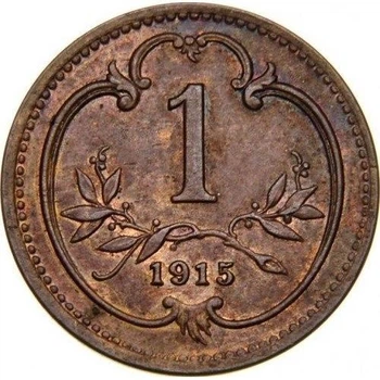 Австрія 1 гелер 1915 рік Зігнута Монети світу