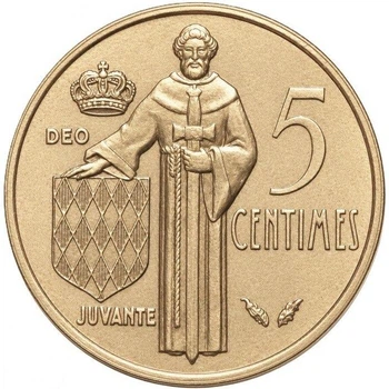 Монако 5 сантимів 1979 рік Монети світу