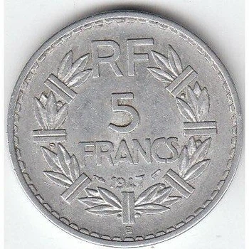Франція 5 франків 1947 рік Монети світу