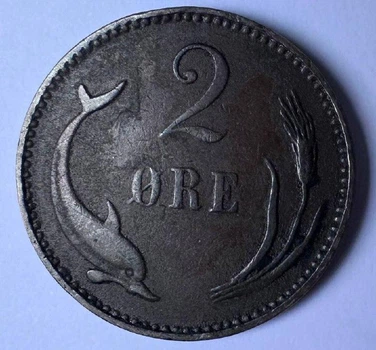 Данія 2 ере 1894 рік Монети світу