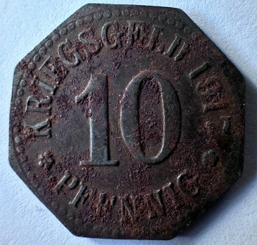 Німеччина Місто Вісбаден 25 пфенігів 1917 рік Монети світу