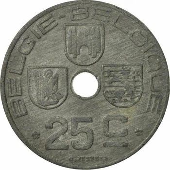 Бельгія 25 сантимів 1946 рік Монети світу
