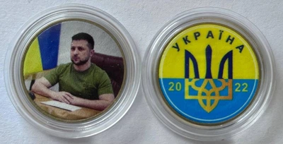 Володимир Зеленський 2022 сувенірна монета Україна (2)