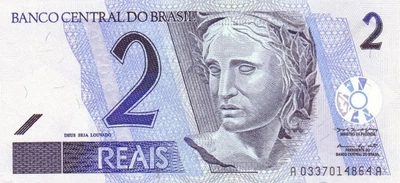 2 Реал Reais 2001-2012 рік Банкнота Бразилія Південна Америка UNC P-249