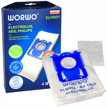 Набор мешков S-BAG Philips, Electrolux ELMB01K Worwo