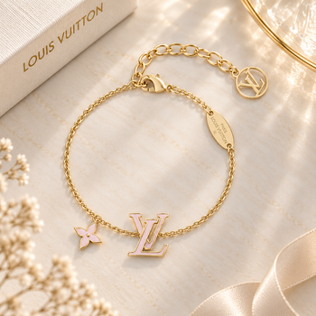 Браслет у стилі Louis Vuiton (Gold-Pink)