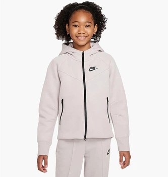 Детская толстовка Nike Nsw Tech Fleece Hd Fz Ls S Светло-кремовая FD2979-019