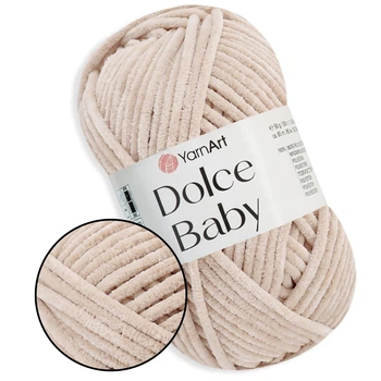 YarnArt Dolce Baby, Светло-бежевый №771 − плюшевая пряжа ЯрнАрт Дольче Беби, 50 г / 85 м, для вязания игрушек, пледов, пинеток и детской одежды