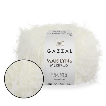 Gazzal Marilyn & Merinos, Молочний пломбір №8269 - пряжа з мериноса з поліамідом, 50 г / 88, м для светрів, шапок і кардиганів, Газзал Мерилін Мері