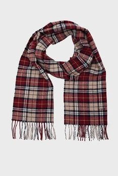 Чоловічий бордовий клітковий шарф MULTI CHECK SCARF Gant OS 9920204