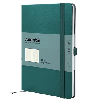 Книга записна Partner Prime 145*210мм 96 арк. клітинка на гумці Axent 8305-63 лазурна 24шт/пак