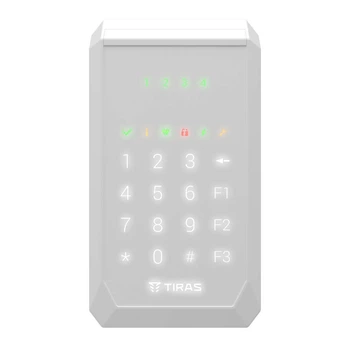 Сенсорная светодиодная клавиатура Tiras K-PAD4+ WHITE для управления охранной системой на базе Orion NOVA