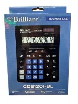 Калькулятор настільний 12-ти розрядний, 21*16см, BRILLANT CDB1201-BL