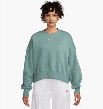 Свитшот женский Nike Style Flc Crew Oos Green S Зеленый DQ5761-017