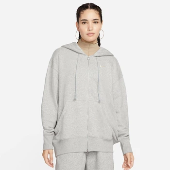 Толстовка женская Nike W Nsw Style Flc Fz Hoodie Os XS Серая DQ5758-063