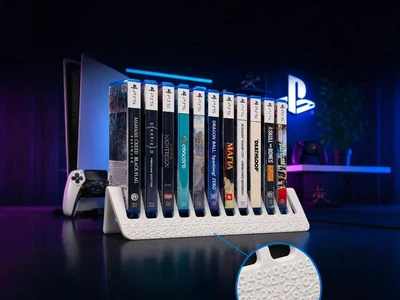 Подставка для 12 дисков PS5, PS4, PS3, PS2, PS1 / Настольная стойка под игры