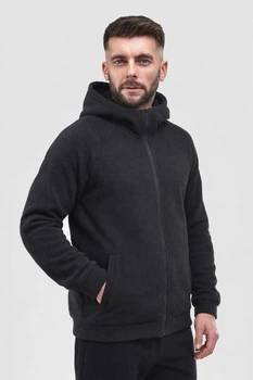 Флісова кофта чоловіча Synevyr 260 з капюшоном L Чорна