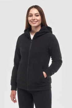 Флісова кофта жіноча Synevyr 260 з капюшоном L Чорна