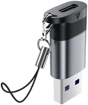 Адаптер Acefast J8 USB-A to USB-C 27W/10Gbps Metal Gray