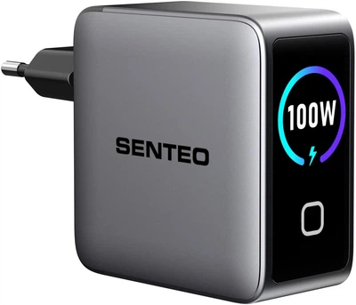 Мережевий зарядний пристрій Senteo Z-23 /3USB-C GaN Сірий космос 100 W