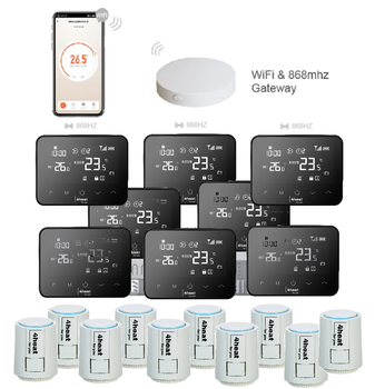 Бездротове Wi-Fi керування опаленням на 8 зон 4HEAT | HR-03RF + EGW01 + WT-20 (8 шт.) + Привод ATR (10 шт.)