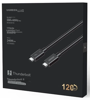 Кабель Ugreen Thunderbolt 5 USB Type-C - USB Type-C 240 Вт 80 Гбит/с 16K (45996)