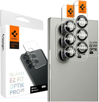 Szkło hartowane Spigen Optik Pro HD Glas.TR EZ FIT do Samsung Galaxy Z Fold7 Black 2 szt. (8800283304152)