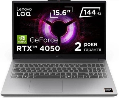 Ноутбук LENOVO 15.6" LOQ (1920х1080, IPS, 144Hz) /AMD R7-170 /16GB /SSD 512GB /RTX4050-6GB /DOS
