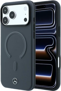 Etui Mercedes Leather 3D MagSafe do Apple iPhone 18 Pro Max / 17 Pro Max Anthracite (3666339651671)