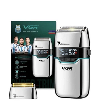 Электробритва VGR V-350 шейвер, двойное лезвие, 2 насадки, LED дисплей