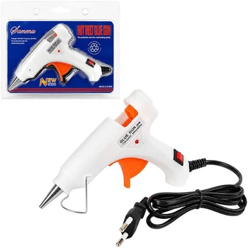 Клеевой пистолет с выключателем и индикатором JQ2036White-20W(White) 7 мм, 20W