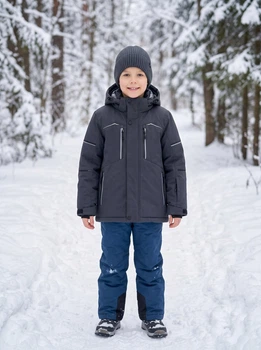 Дитяча зимова куртка ZGH Fashion для хлопчика 071093 сіра 140 см