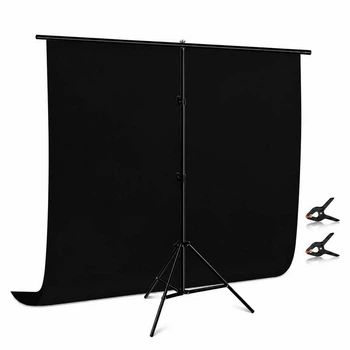 Т-образная стойка Puluz 2×2 м с черным фотофоном 2×3 м для фотостудии, видео и стримов