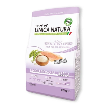 Монопротеїновий сухий корм для собак Gheda Unica Natura Unico All Breed Mono з фореллю, рисом і кінськими бобами, суперпреміум, 12 кг (GDA00588)