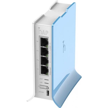 Маршрутизатор MikroTik hAP lite Wi-Fi N300 4 порта RouterOS бело-голубой