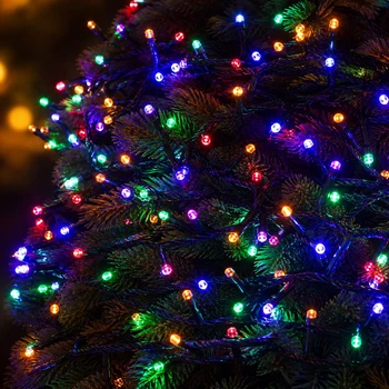 Гирлянда новогодняя LED-лампа VALESO 100 шт RGB 8 режимов Зеленый провод LKS5020