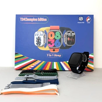 Умные часы Smart Ultra T24 с 7 ремешками Черные