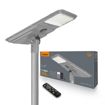 LED фонарь уличный автономный VIDEX 3800Lm 5000K (VL-SLSO-092-S)