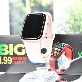 Смарт-часы T800 Pro Max Smart Watch 8 с беспроводной зарядкой розовые