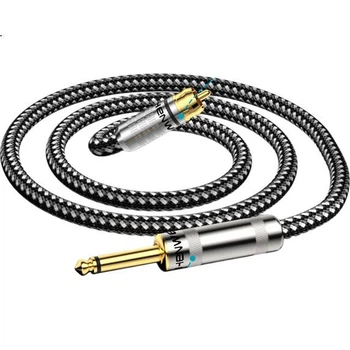 Аудіокабель ZHENWEI Jack 6.3 мм - RCA двожильний 20 м